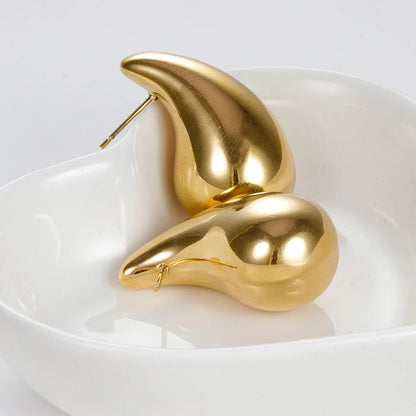 Golden Organic Drop Earring